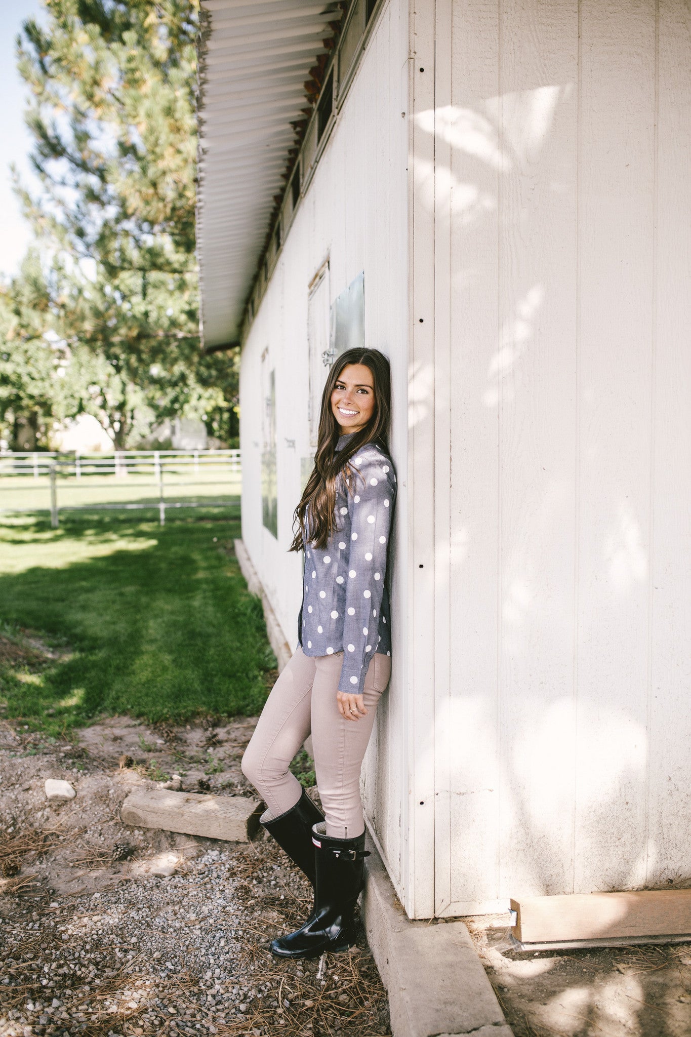Insider Collared Shirt & Hunter Boots Look
