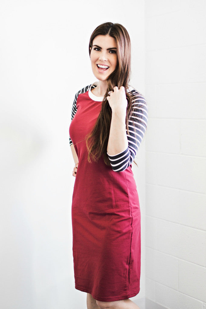 Wine Baseball Dress - DIVI 